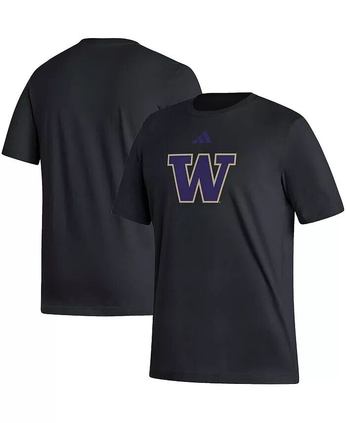 

Мужская черная футболка с логотипом Washington Huskies Fresh adidas