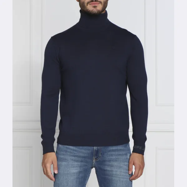 

Водолазка Andre классического кроя с добавлением шерсти и кашемира Pepe Jeans London, синий