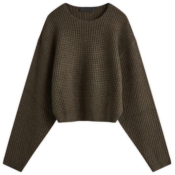 

Толстовка с вафельным узором, укороченная Fear Of God Essentials, коричневый