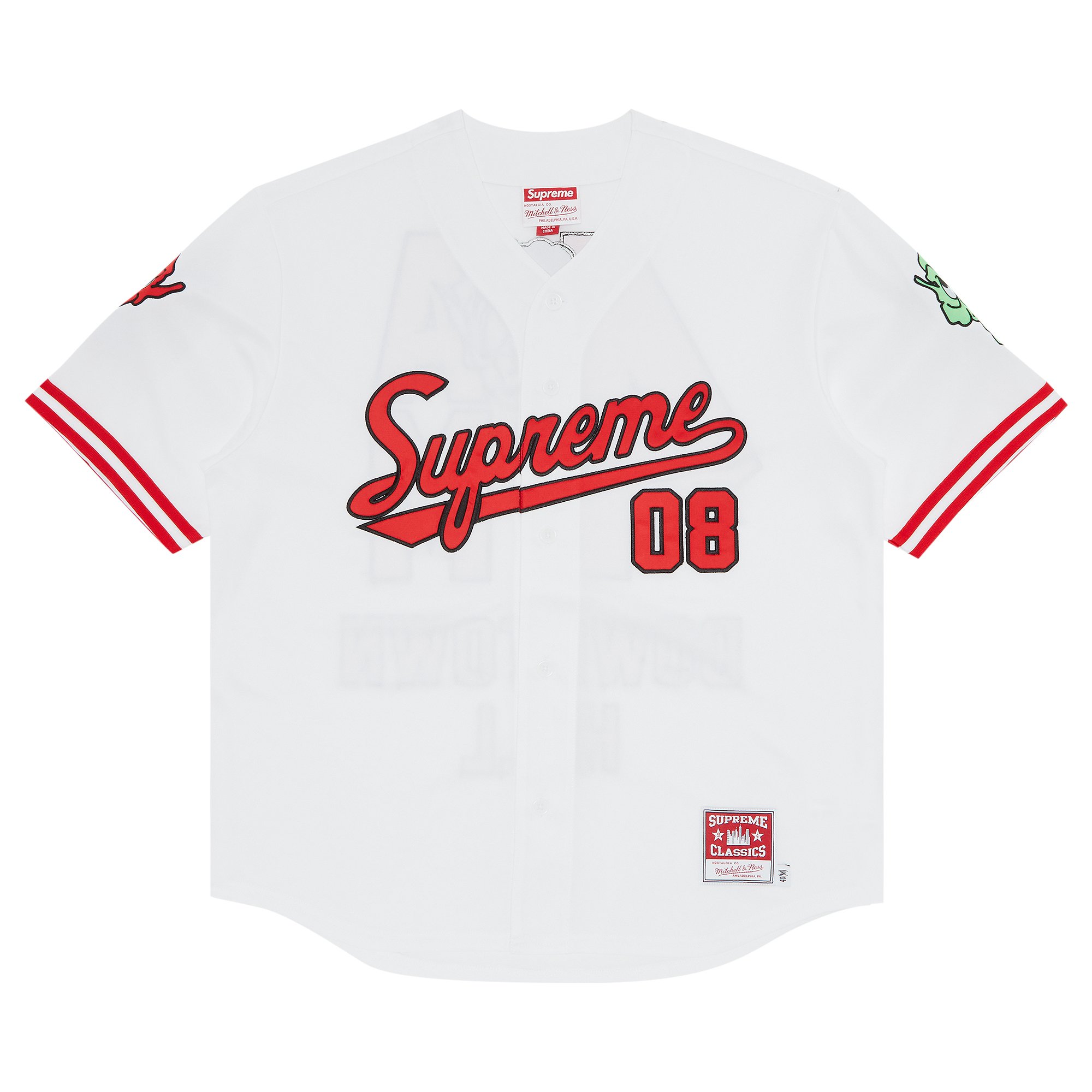 

Бейсбольная майка Supreme x Mitchell & Ness Downtown Hell, цвет Белый