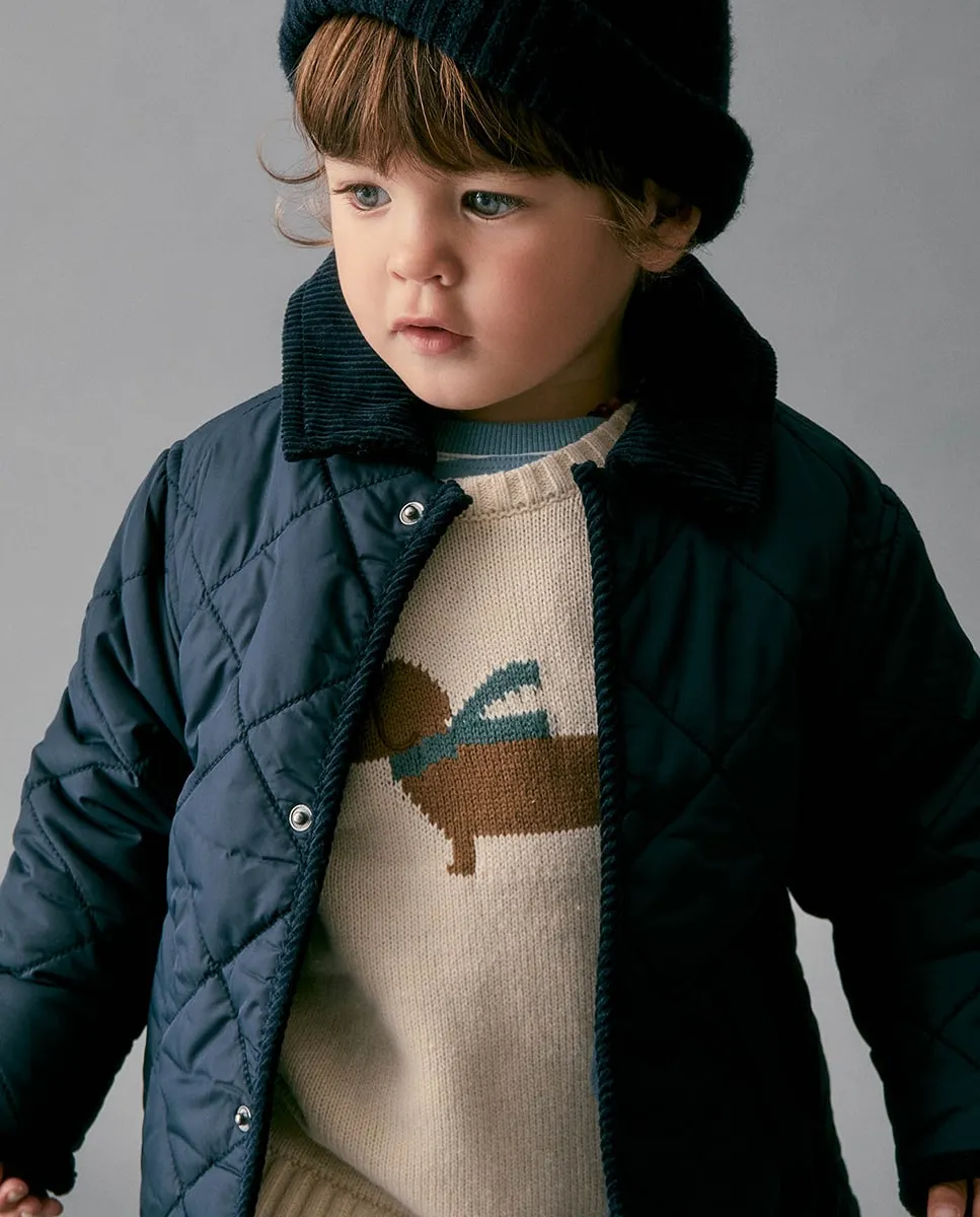 

Джемпер с интарсией в виде собаки Sfera, светло-бежевый