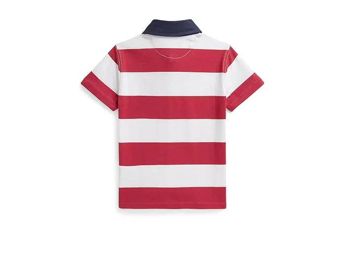 Рубашка регби поло с коротким рукавом хлопок Polo Ralph Lauren Kids, Blue/White — фото 2