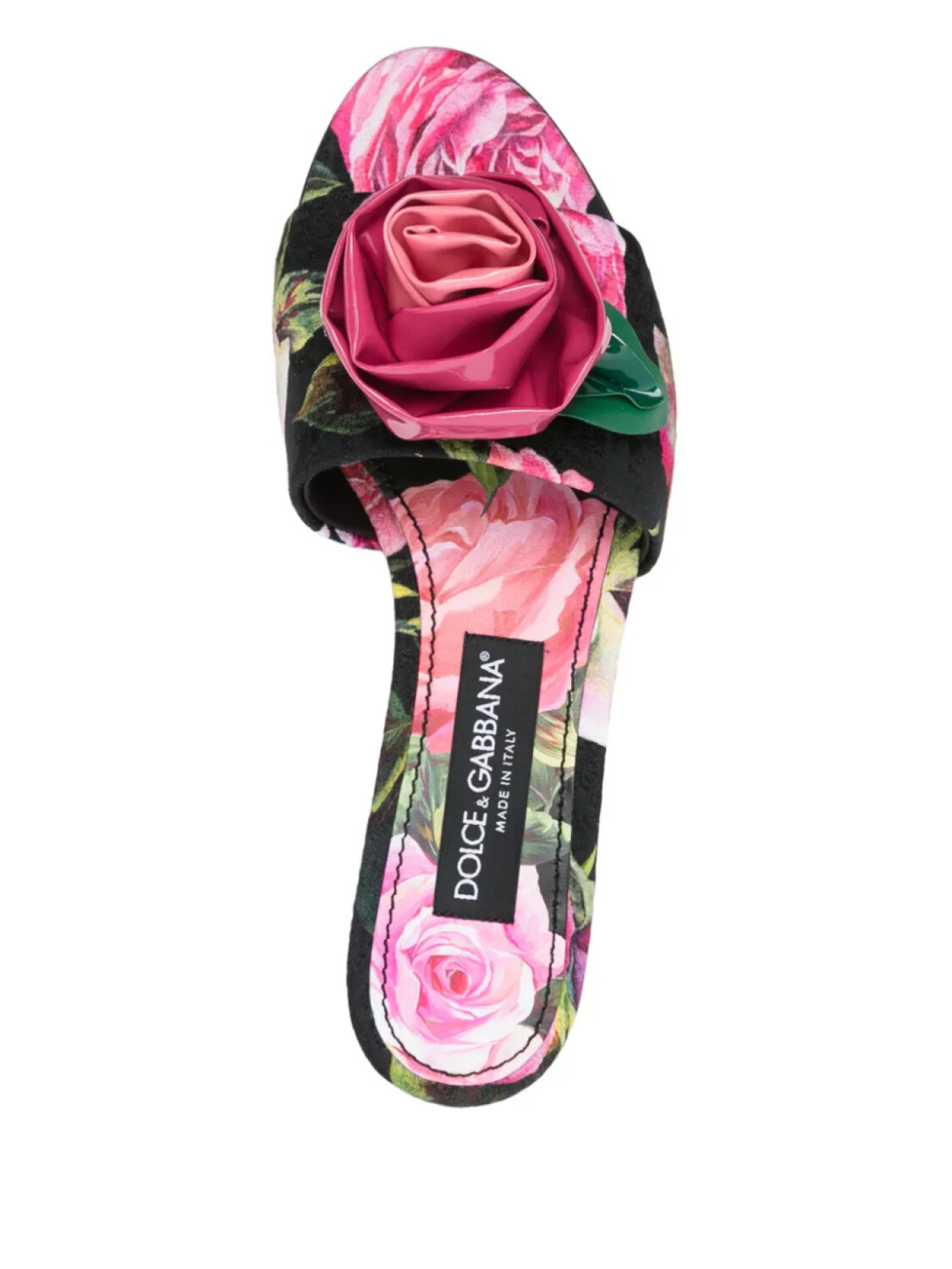 Dolce & Gabbana шлепанцы с цветочным принтом, розовый — фото 4