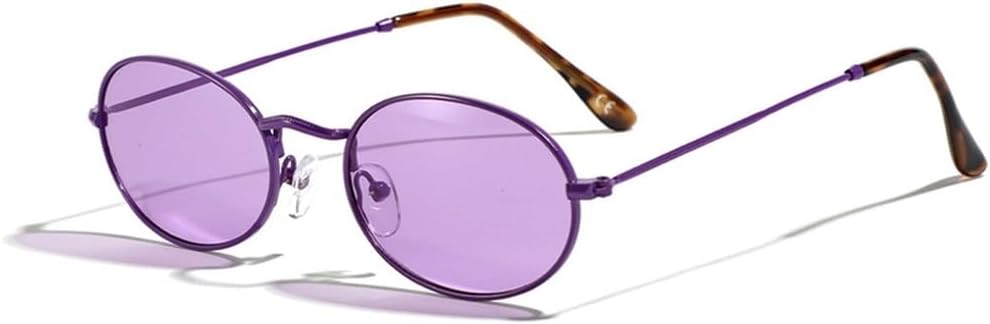 

Классические ретро-очки в овальной металлической оправе для женщин, модные желто-фиолетовые, с защитой от УФ-излучения UV400, модные солнцезащитные очки для мужчин JWMSXYQR, Purple Purple