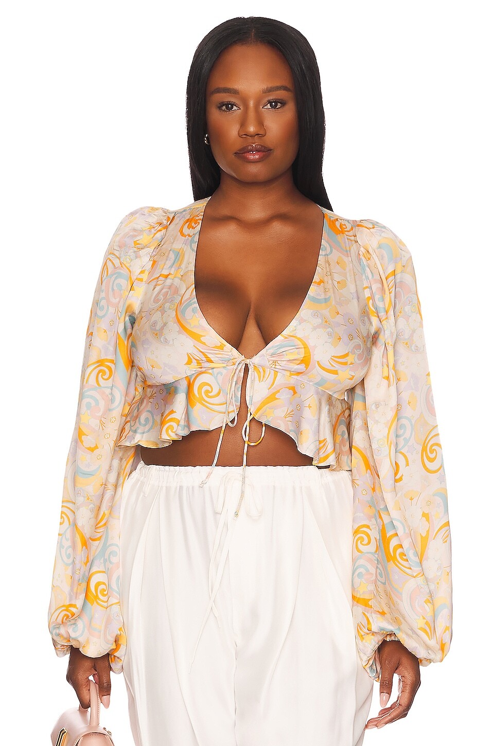 

Топ For Love & Lemons Marcia Crop, желтый
