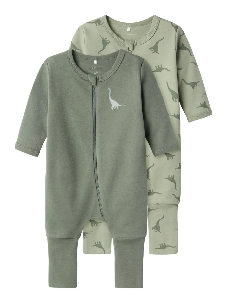 

Пижамы Name It "NBMNIGHTSUIT 2P ZIP FF GREEN DINO NOOS" (упаковка, 2 шт.), зеленый