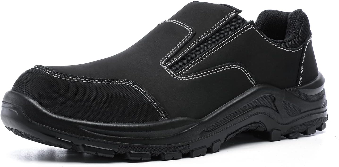

Мужские туфли DRKA с стальным носком, слипоны с стальным носком, противоскользящая удобная защитная обувь для промышленного строительства, черный