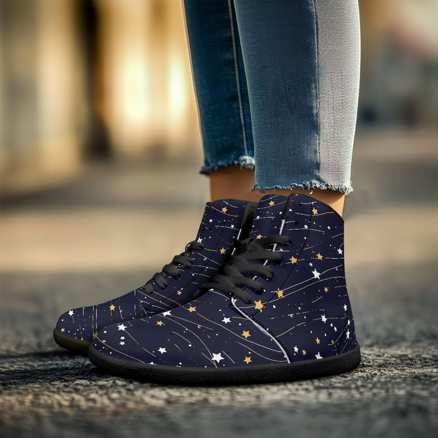Мужские сандалии Jeiento Galaxy Barefoot с минималистичным дизайном, широкой носочной частью, ботильонами на щиколотку, из искусственной кожи, для ходьбы, повседневная обувь, Galaxy Stars — фото 3