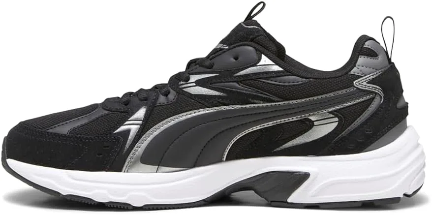 Мужские кроссовки PUMA Milenio Tech Suede с шнуровкой, повседневные - черные, черный — фото 3