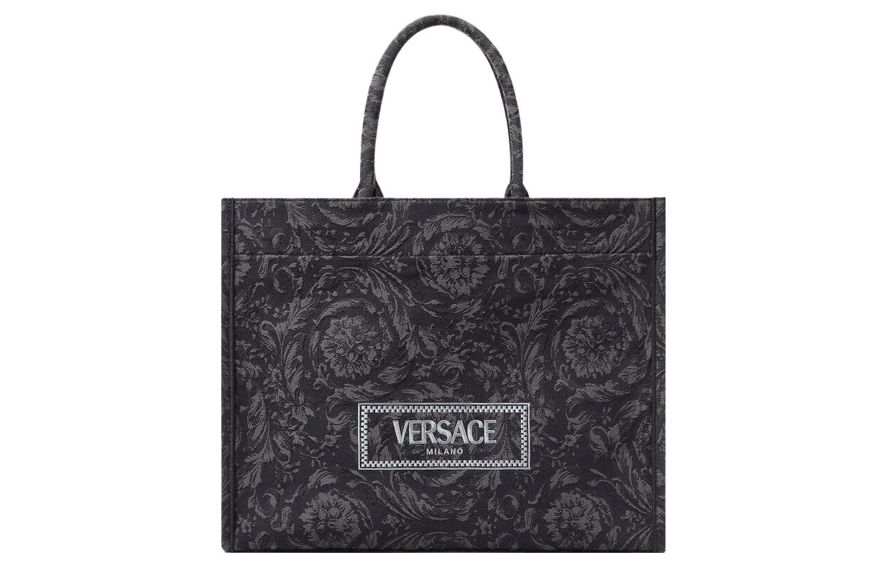 

Сумка-шоппер Barocco Canvas, Сумка для покупок, Женская черная сумка Tubas VERSACE