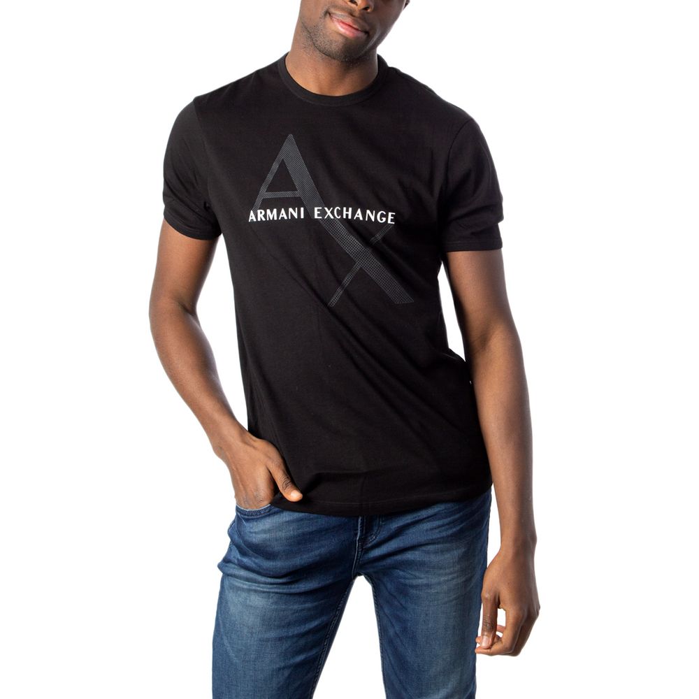 

Черная хлопковая футболка Armani Exchange