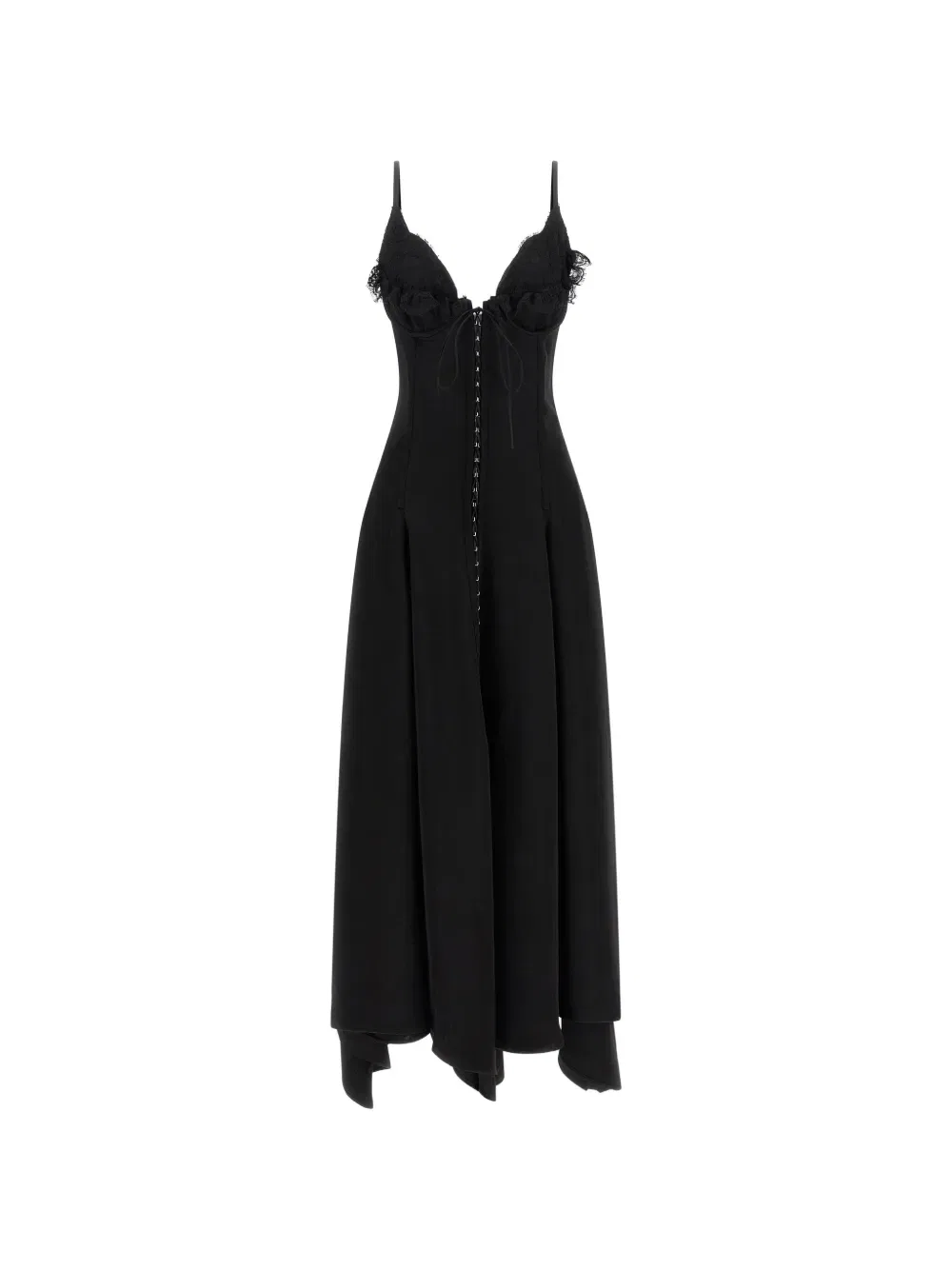 Платье Gancini с кружевной вставкой Alexander Mcqueen, черный