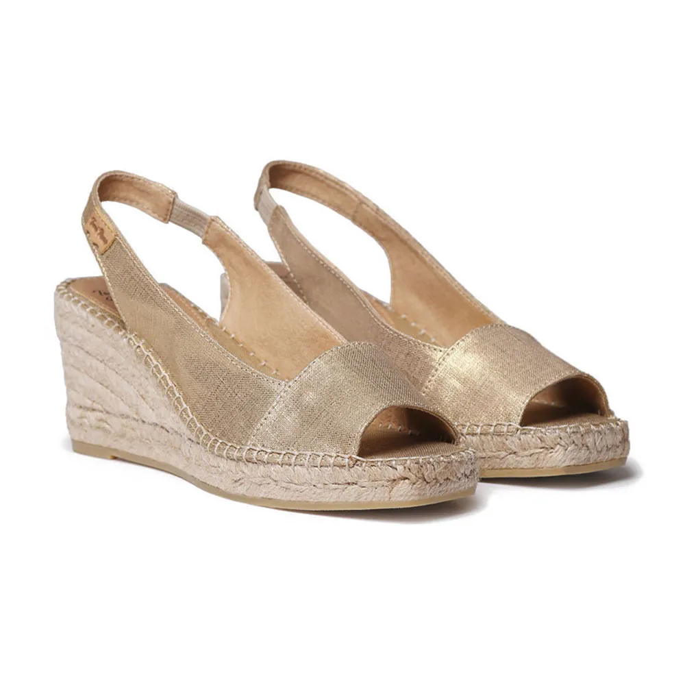 Сандалии Toni Pons Fiore esparto wedge, золотой