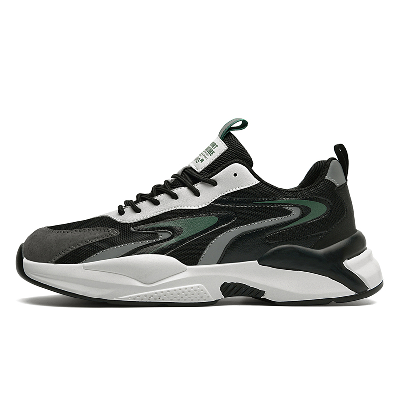 

AOKANG Черно-зеленые мужские кроссовки на массивной подошве, цвет Black Green