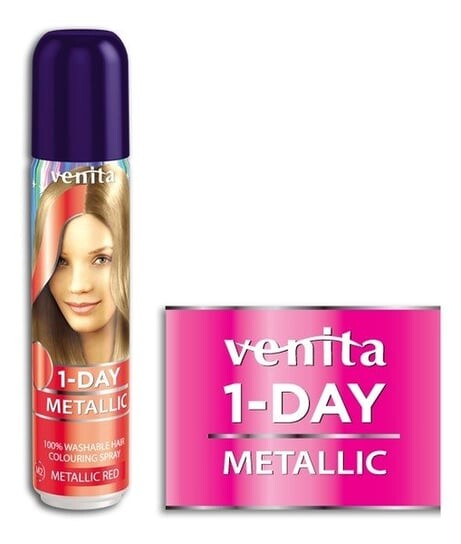 

Спрей-краска для волос, M2 Красный Металлик, 50 мл Venita, 1-Day
