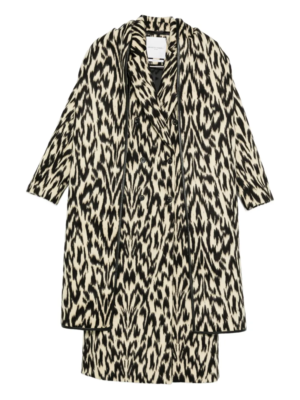 

Полупальто с шарфом и двубортной застежкой Brandon Maxwell, белый