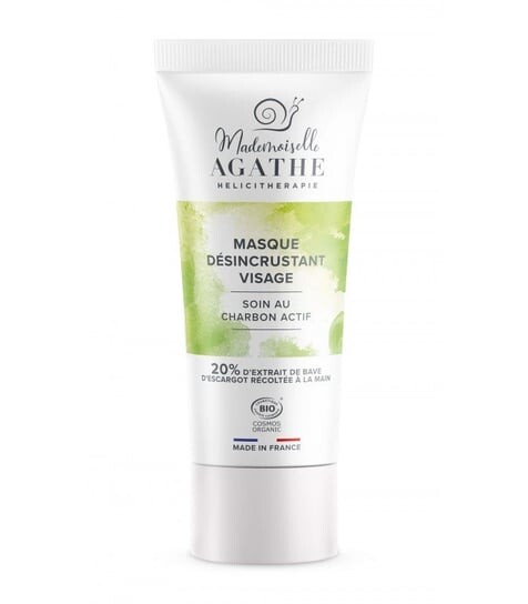 

Очищающая маска для лица со слизью улитки и активированным углем, Cosmos Organic, 75 мл Mlle Agathe