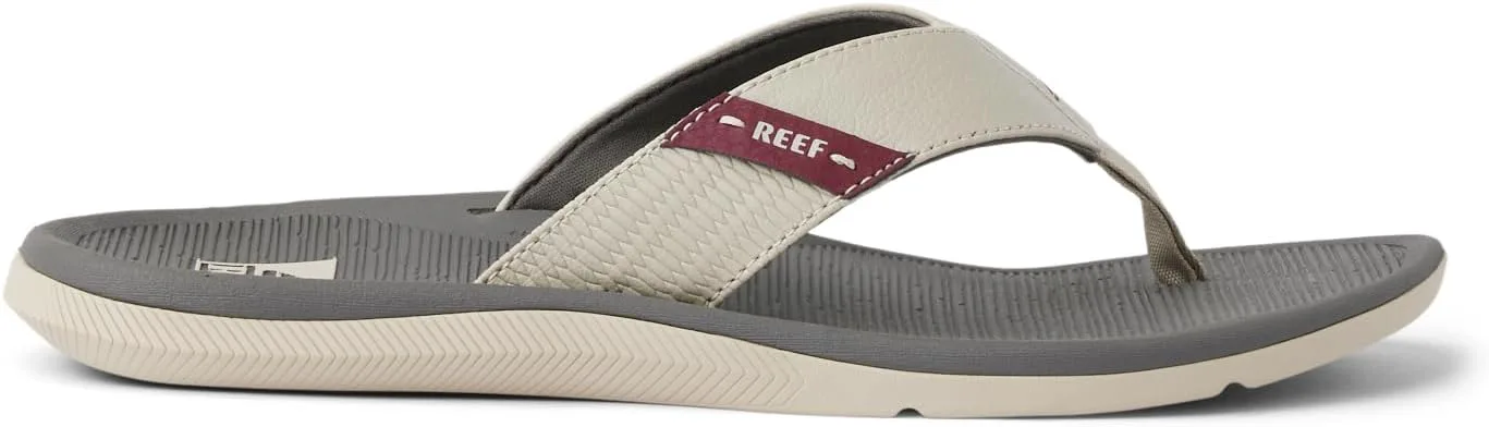 Мужские вьетнамки REEF Santa Ana, поддержка свода стопы, водостойкие, подошва не оставляет следов, серый/бордовый — фото 4