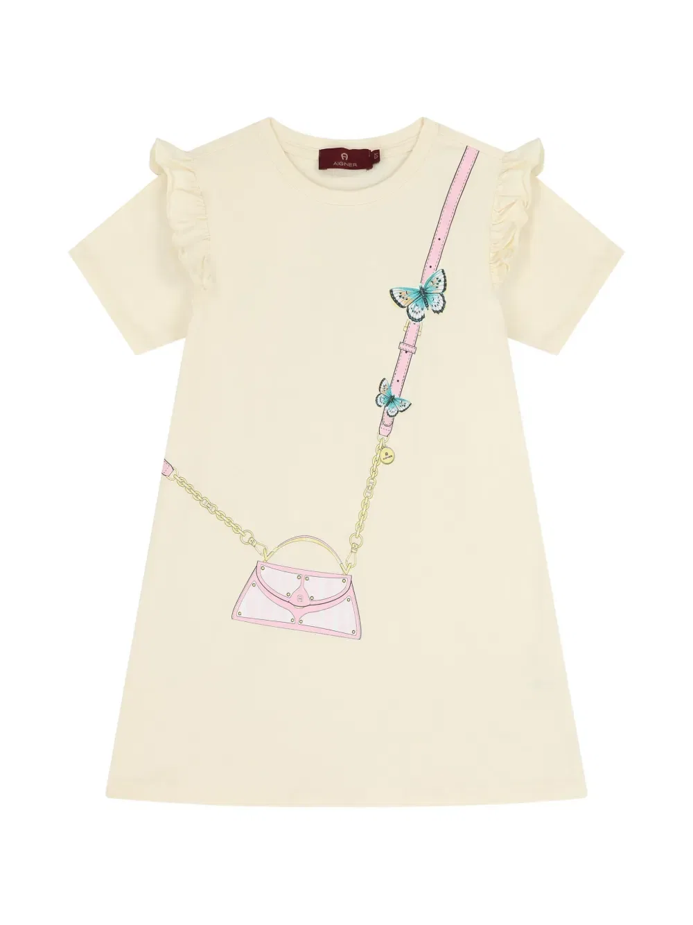 Платье с оборками и графическим принтом Aigner Kids, нейтральный