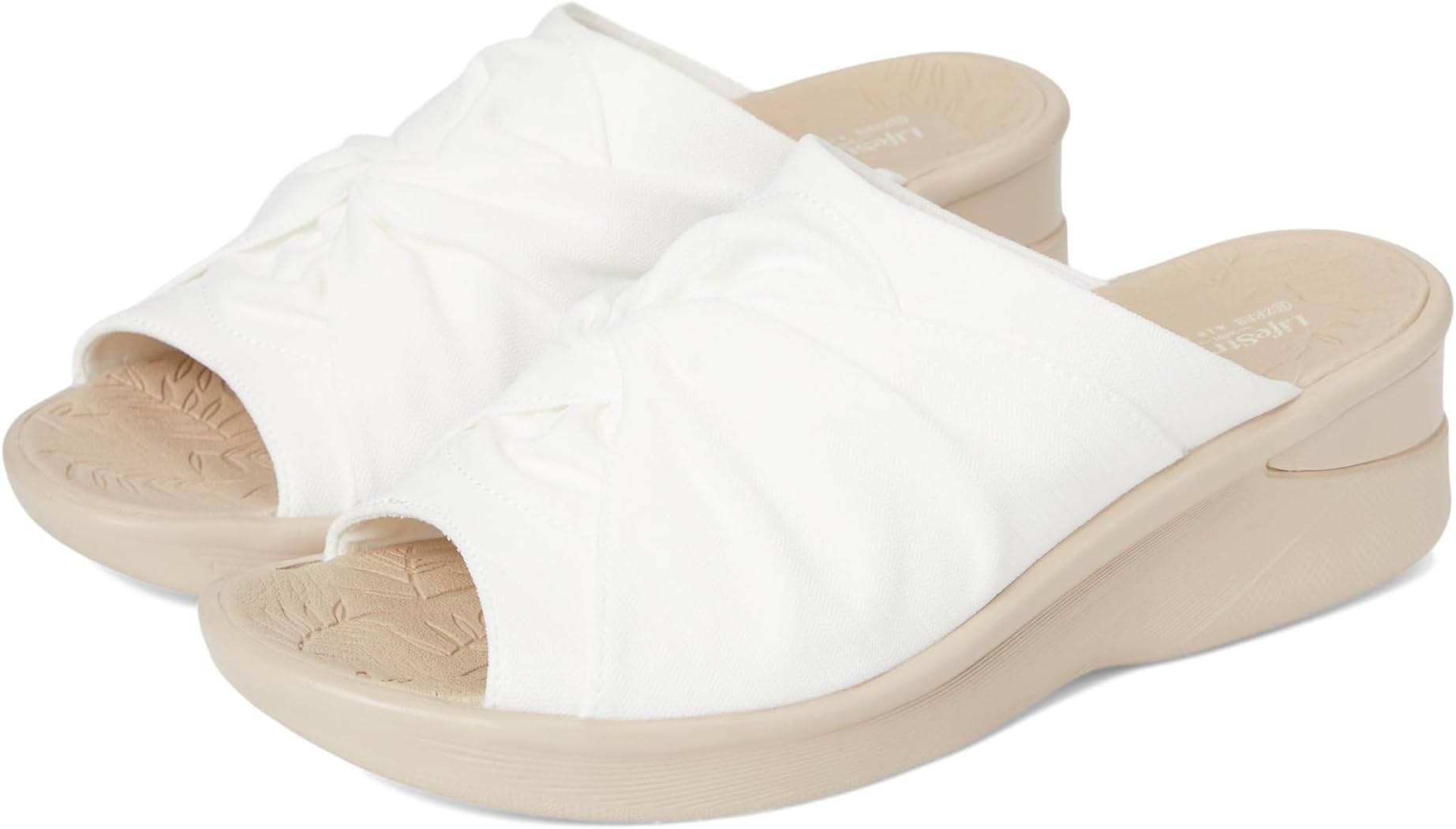 Сандалии LifeStride Smile 3 Slides, цвет Bright White Stretch Fabric
