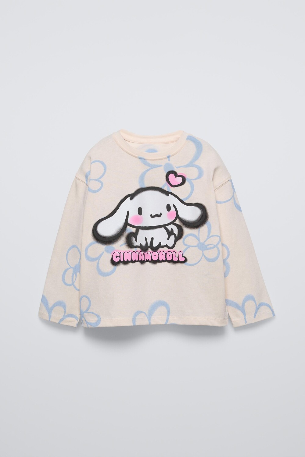 

Флокированная футболка «моя мелодия и корица» sanrio ZARA, экрю