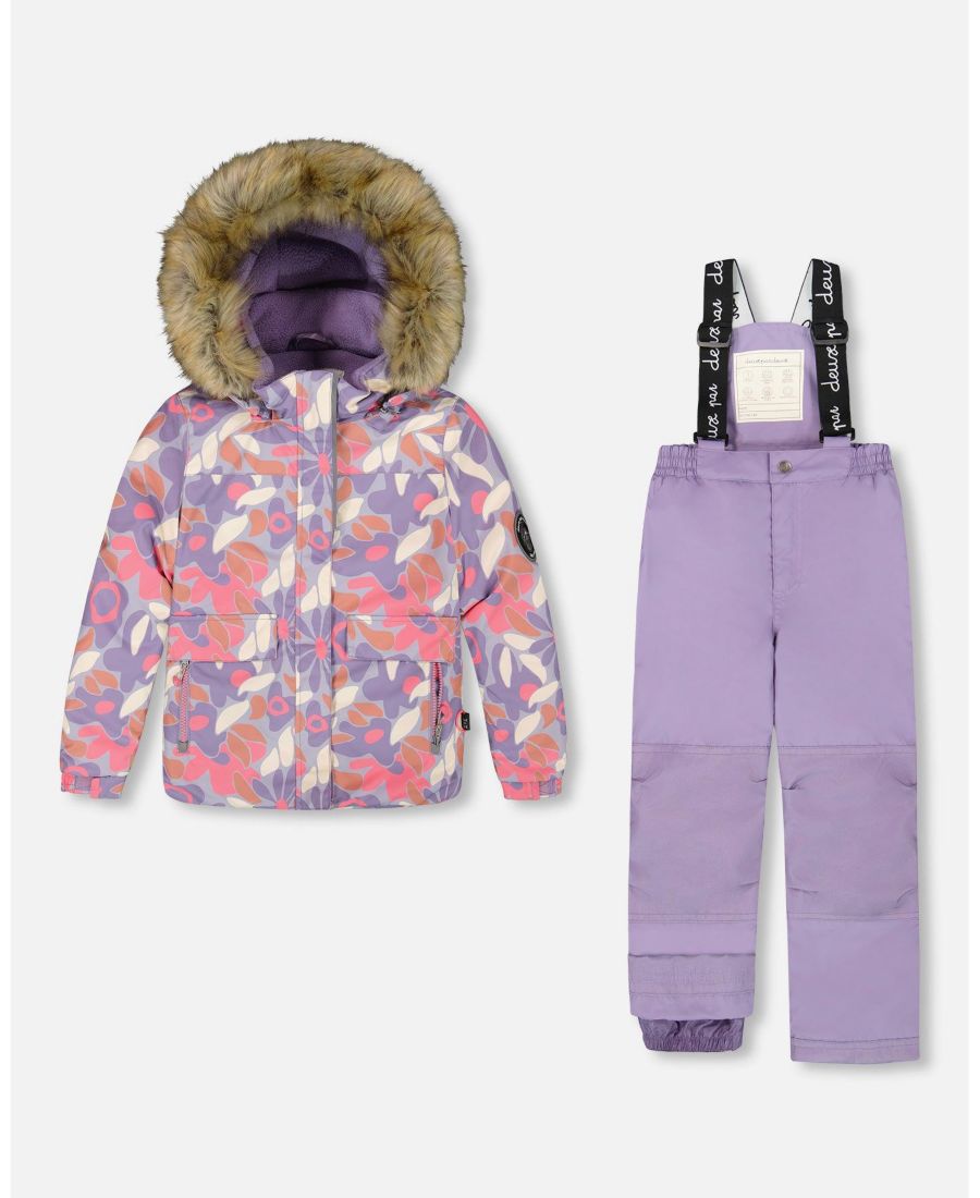 

Детский двухсекционный зимний комбинезон Discover с курткой с принтом - для малышей/детей Deux par Deux, Purple gray