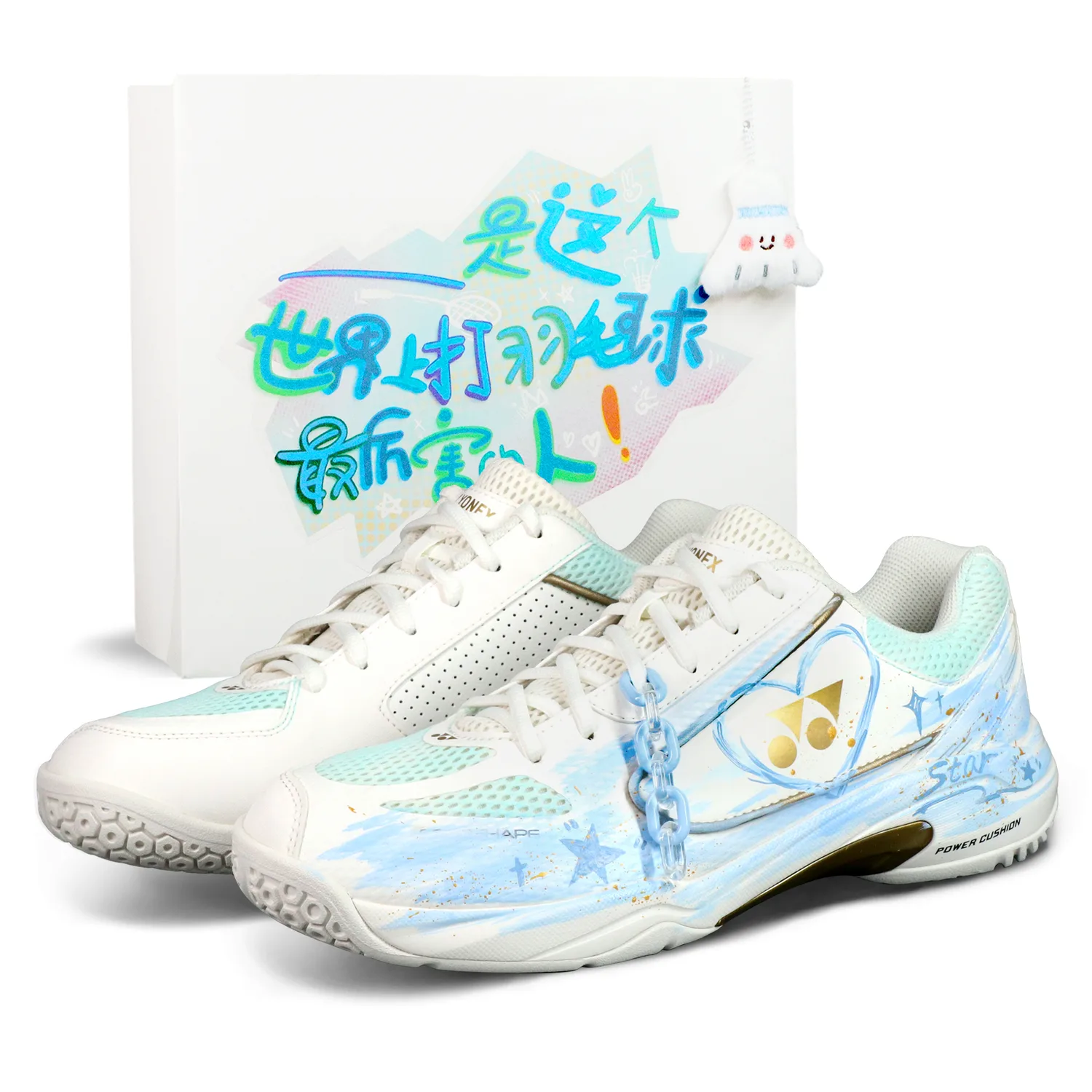 Кроссовки low top с амортизацией, противоскользящей и износостойкой подошвой YONEX, белый