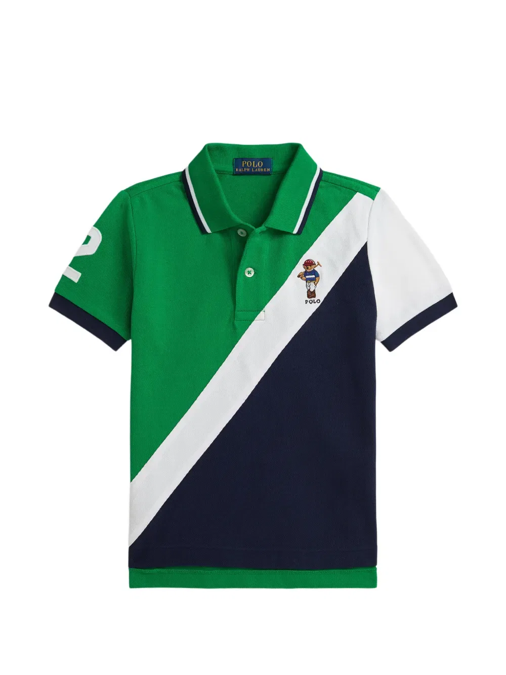 Рубашка поло с вышитым медведем Polo Ralph Lauren Kids, зеленый