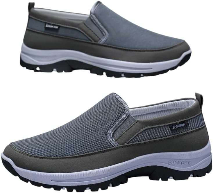 

Мужские слипоны из канвы большого размера, обувь для вождения с мягкой резиновой подошвой, дышащей подкладкой, низким профилем и круглым носком, для делового и повседневного стиля Hchctry, серый