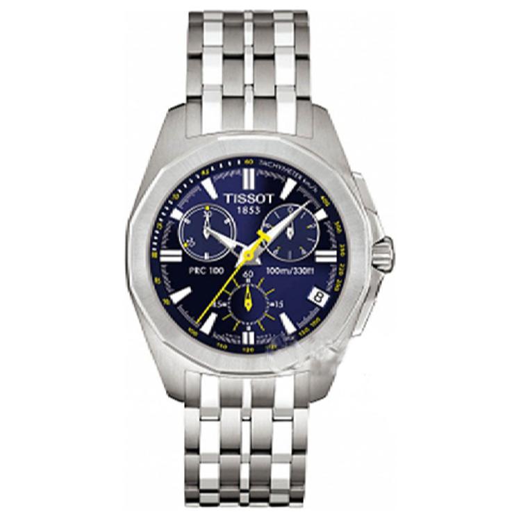 

TISSOT Часы мужские с кварцевым механизмом, водонепроницаемость 100 м, синий циферблат 39 мм, корпус из нержавеющей стали