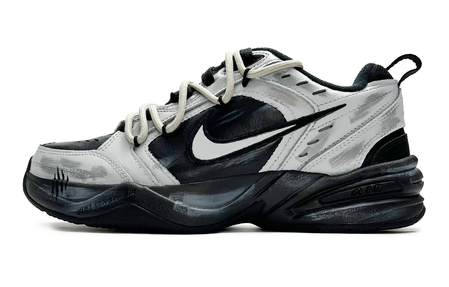 

Nike Эйр Монарх 4 Чанки Кроссовки Унисекс Лоу-топ Черный/Белый/Серый, цвет Black