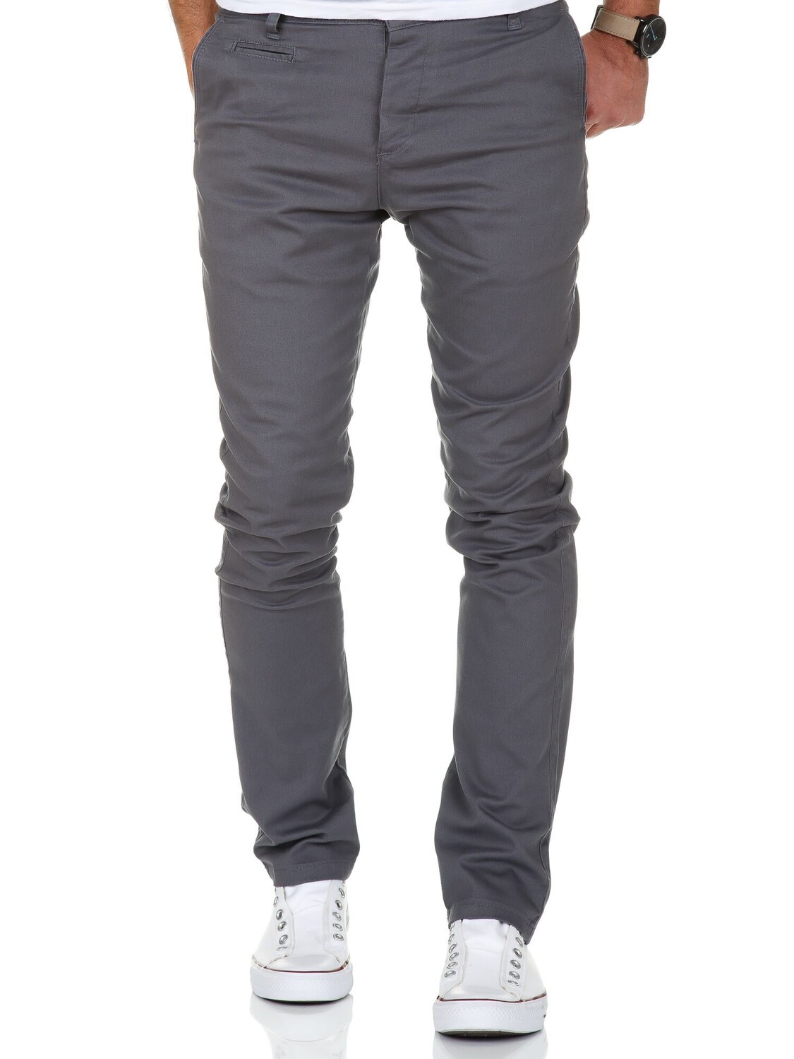

Брюки чинос Amaci&Sons Slim Fit mit Stretch ATLANTA, темно серый