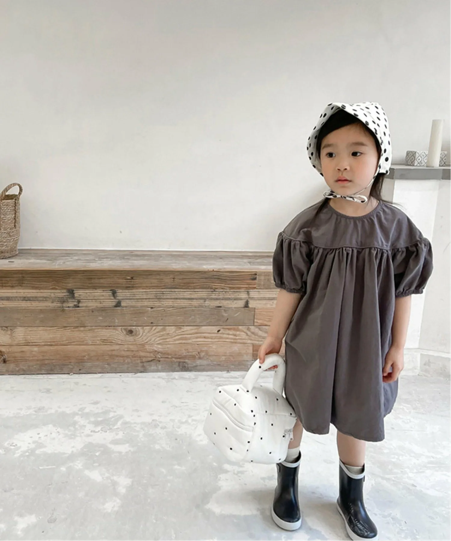Aimoha KIDS/(K) aimoha-KIDS- Платье А-силуэта со сборками, цвет Dark Gray — фото 2