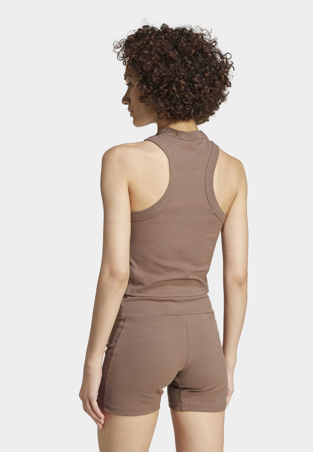 

Топ LOUNGE RIBBED CROP TANK adidas, коричневый