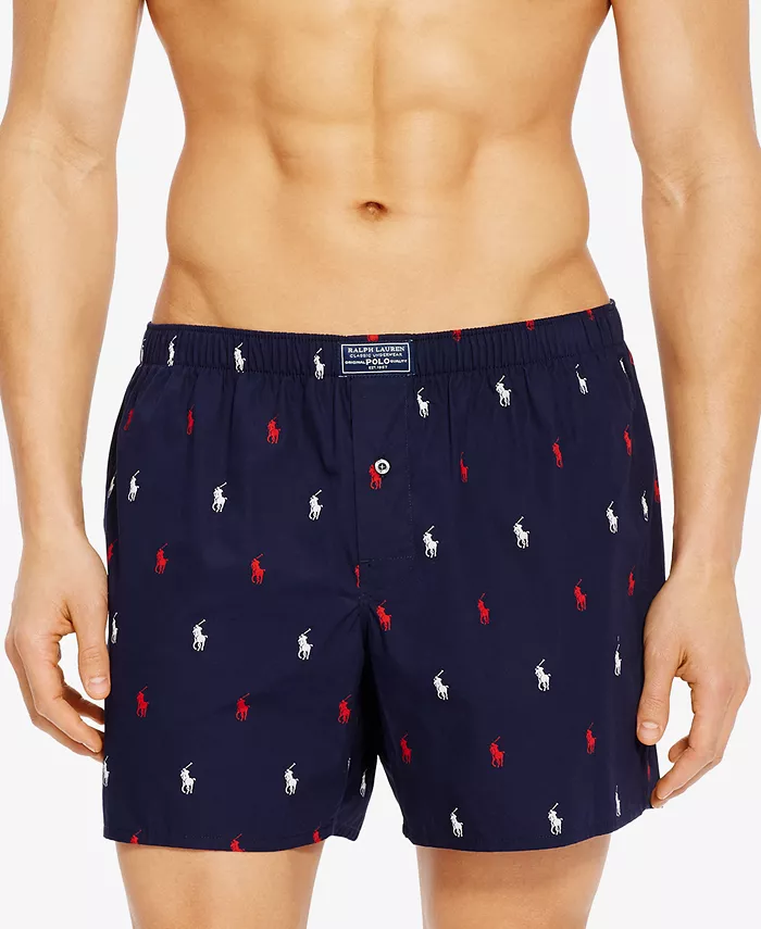 

Мужские боксеры Allover Pony с тканым принтом Polo Ralph Lauren, синий