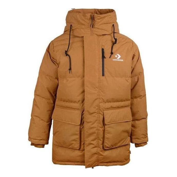 

Куртка Converse Mid-Length Down Fill Puffer Jacket 'Wheat', желто-коричневый