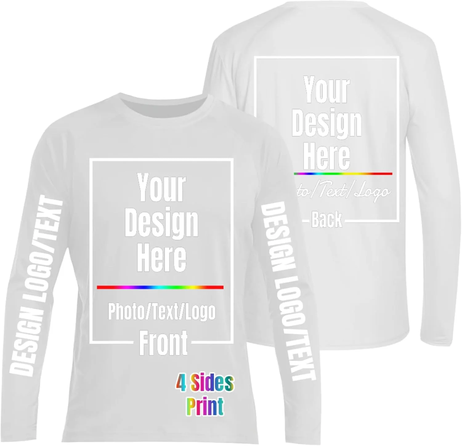 

Кастомная футболка с длинным рукавом с принтом