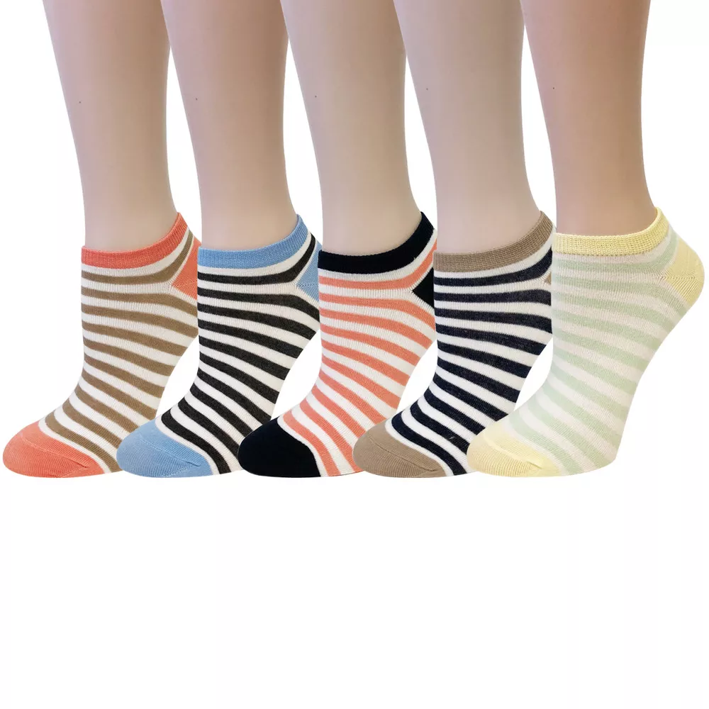 

Носки Wrapables Colorful No Show (набор из 5 шт.), игривые полоски