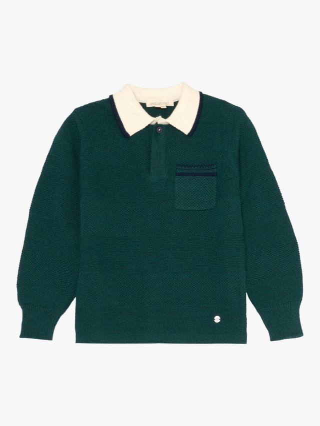 

Детский поло-свитер с фактурной вязкой Angel & Rocket, Green