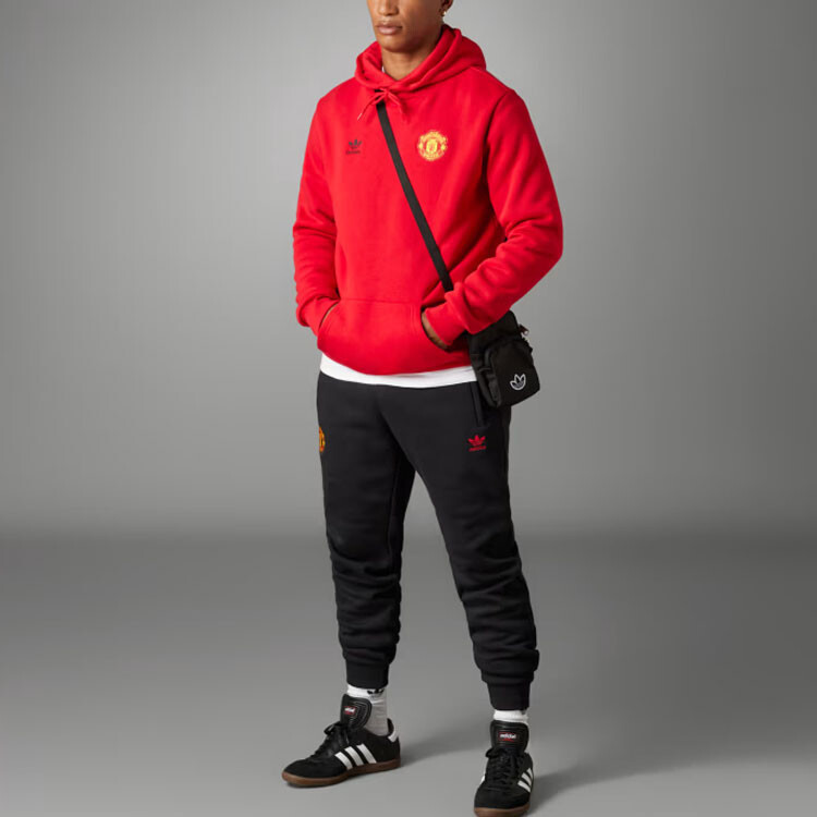 Трикотажные спортивные штаны Manchester United мужские черные Adidas, черный — фото 4