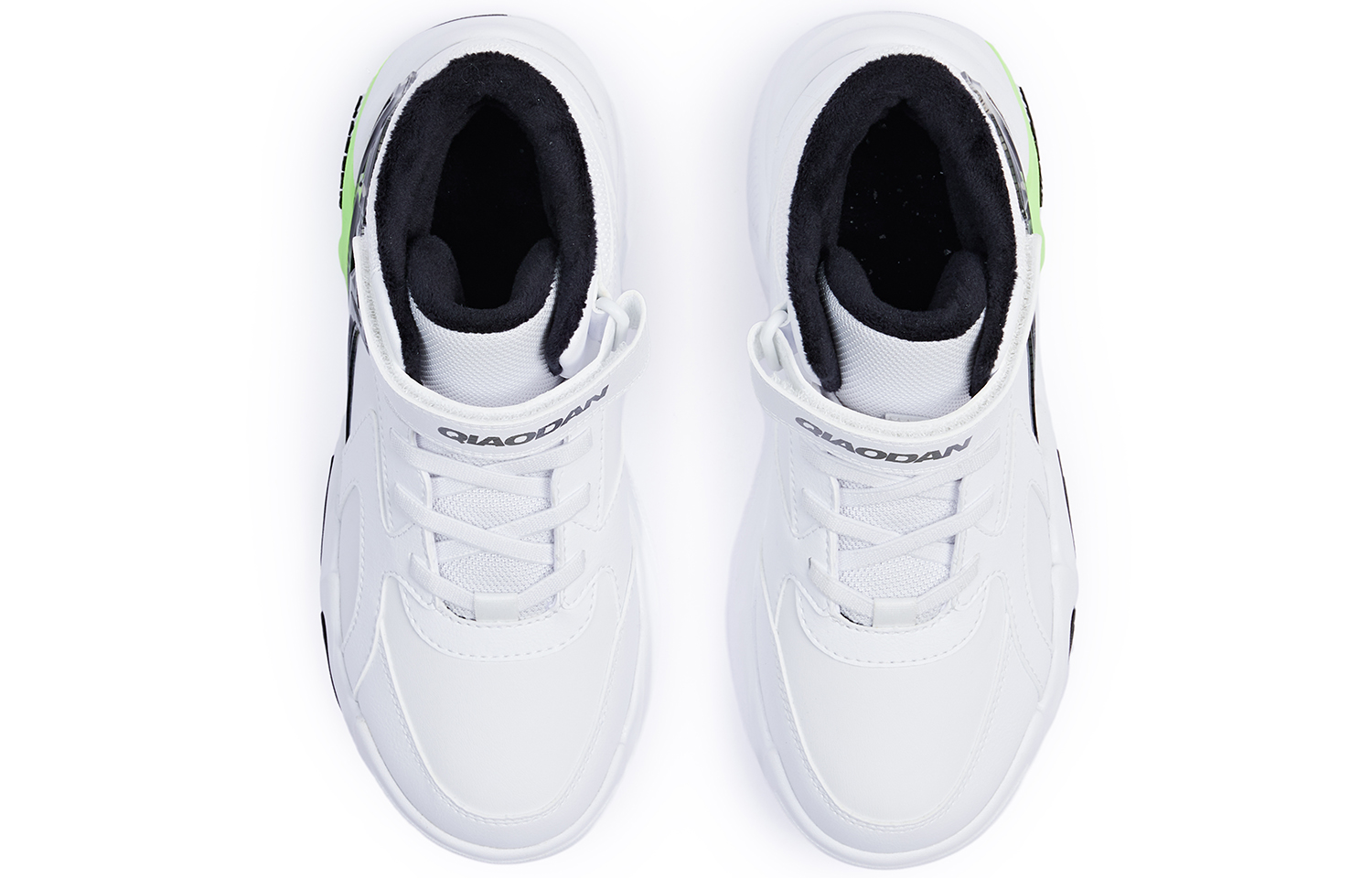QIAODAN Детские кроссовки Jordan White Phantom Green с высоким берцем, устойчивые к износу и противоскользящие, для подростков — фото 4