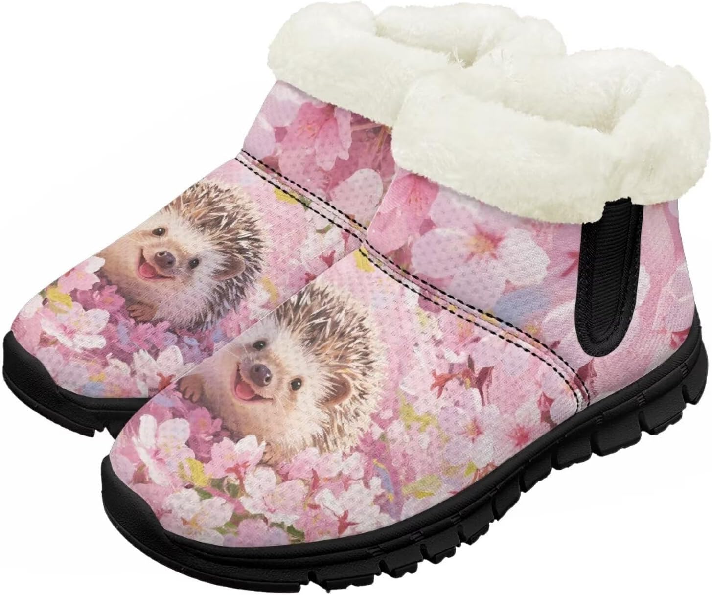 

Зимние сапожки для малышей, теплые снежные ботинки, уютные пушистые детские ботильоны, уличная модная обувь для мальчиков и девочек Chririnla, Pink Floral Hedgehog