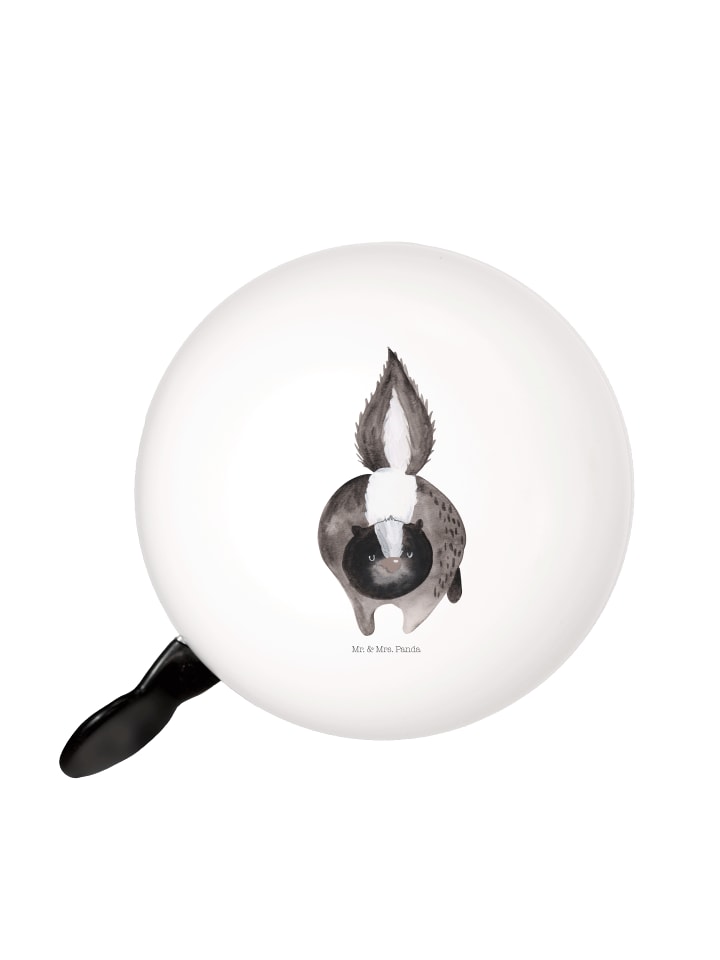 

Mr. & Mrs. Panda Велосипедный звонок XL, «Нападение скунса», без слогана, белого цвета