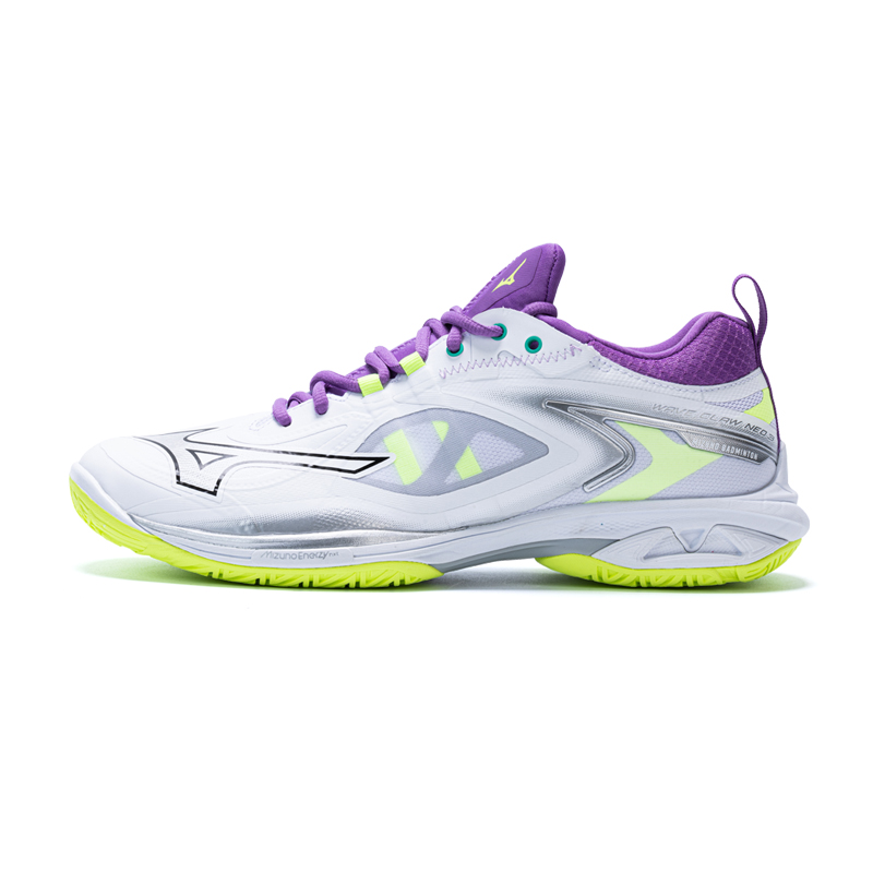 

Wave Claw Neo 3 Wide 'White Neo Lime Lavender' Mizuno, фиолетово-зеленая