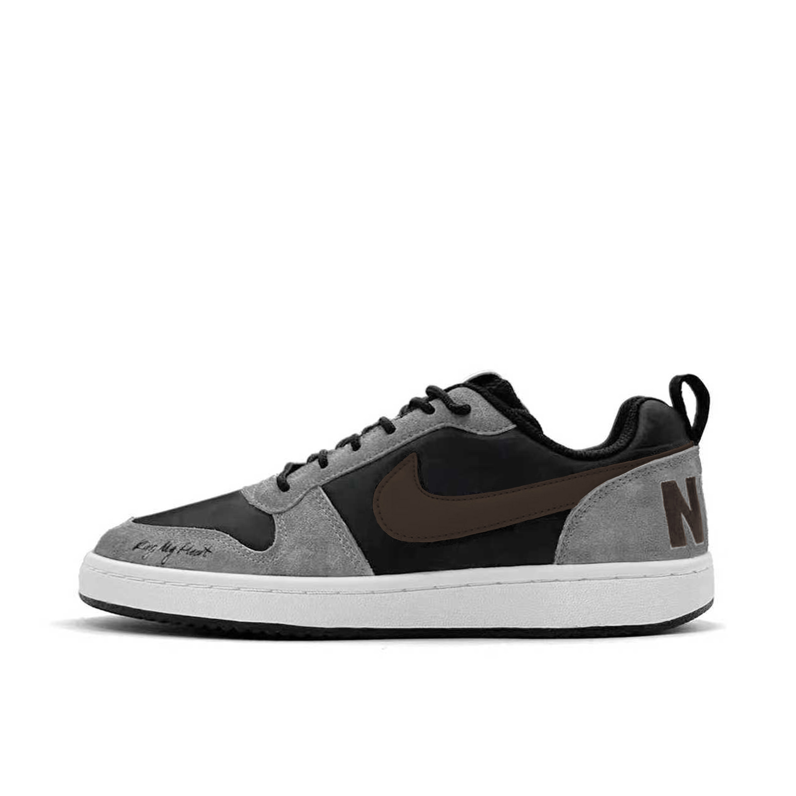 

Nike Court Borough Classic Gray Brown Leather Abrasion Resistant Low top Skateboard Shoes Unisex Brown Gray
