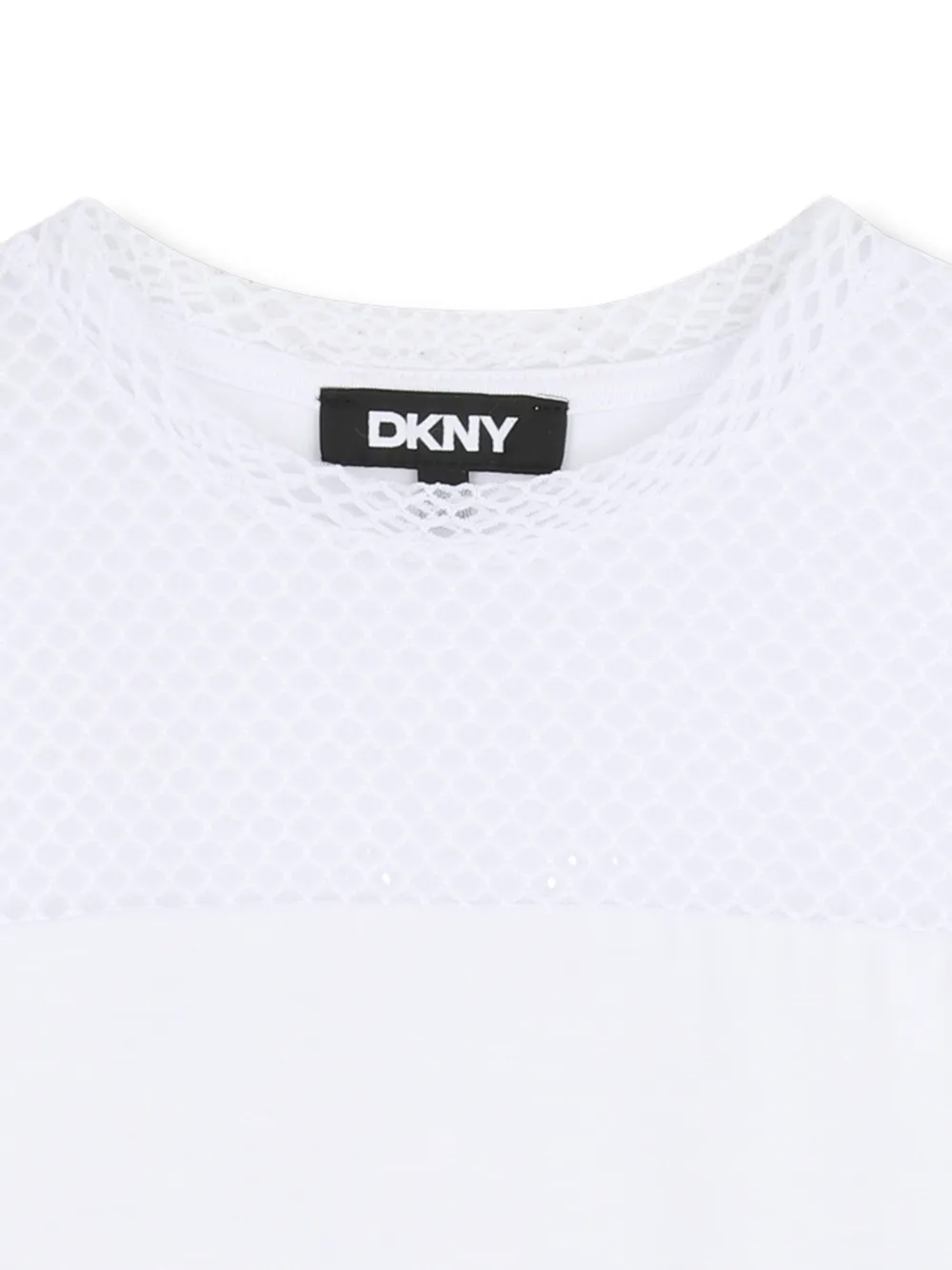 Футболка с сетчатой вставкой Dkny Kids, белый — фото 3