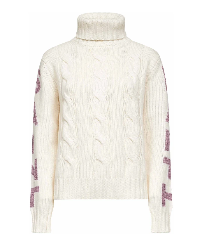 

Шерстяной свитер с узором «косичка» и люрексом Mc2 Saint Barth, белый