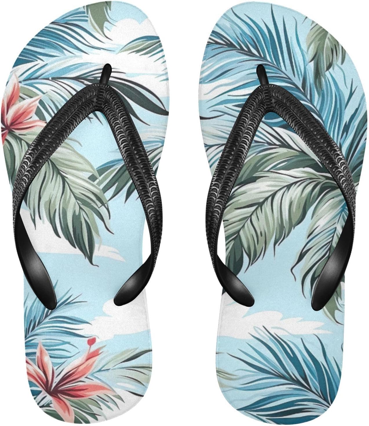 

Женские и мужские летние пляжные шлепанцы Palm Leaf с тропическим дизайном, для душа Kfbe