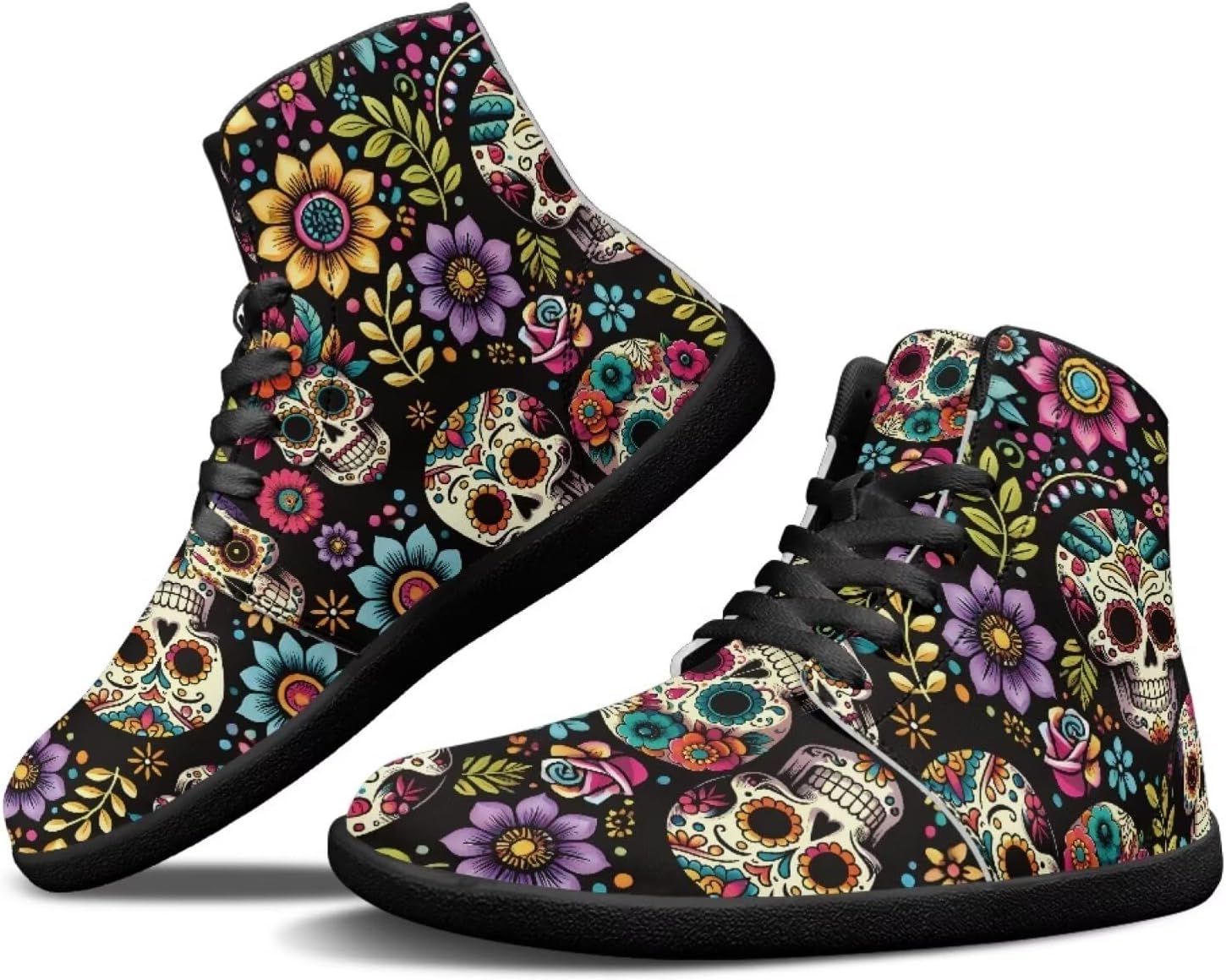 

Высокие кроссовки Binienty для мужчин и женщин, шнуровка, босоножки, модные кроссовки с широкой носочной частью, водные туфли, спортивная обувь для улицы, Sugar Skull Mandara