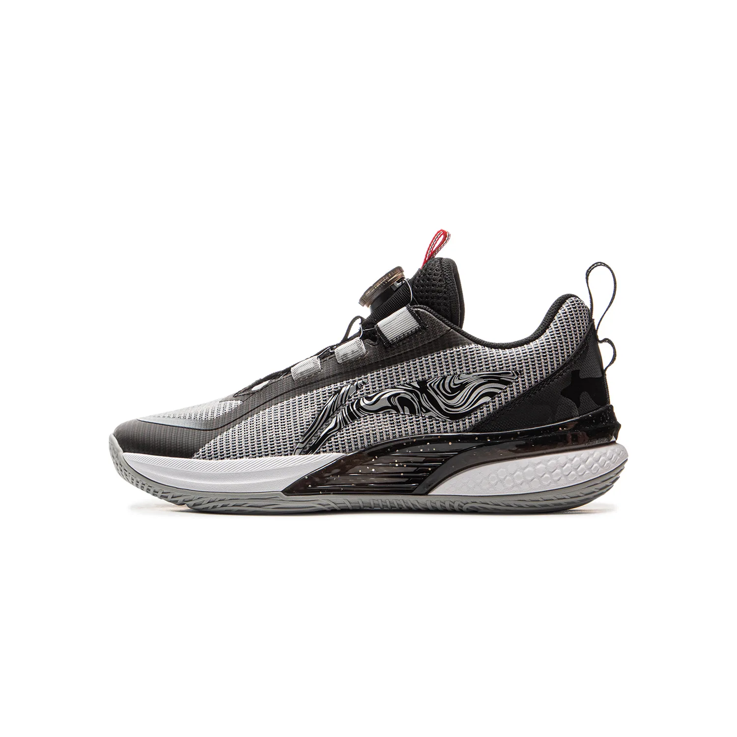 YOUNG Кроссовки баскетбольные Li-Ning YOUNG низкие сетчатые дышащие противоскользящие серо-черные детские